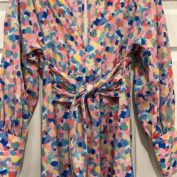 Paloma Blue Bronte Dress Womens Rainbow Confetti Size Medium - Picture 4 of 8